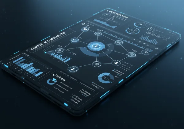 Digital career roadmap report with data, graphs, and recommended paths