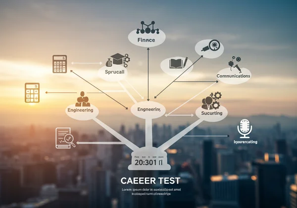 Diverse career paths branching from aptitude test results.