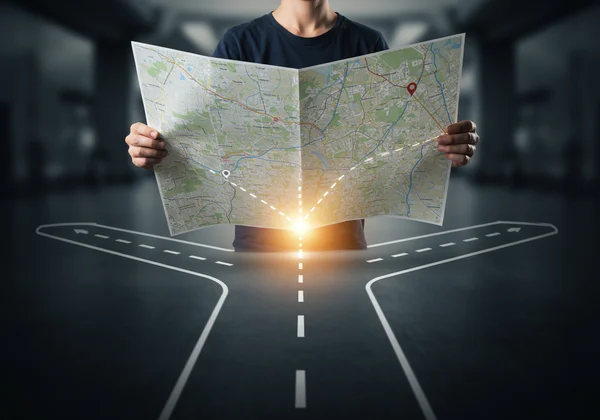 Person following a career path guided by aptitude test insights