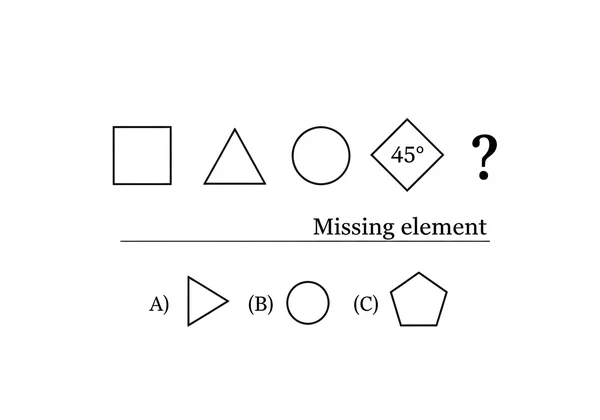 Abstract reasoning test example with rotating shapes