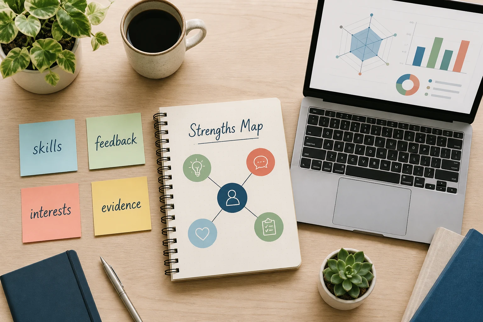 Strengths map on a desk