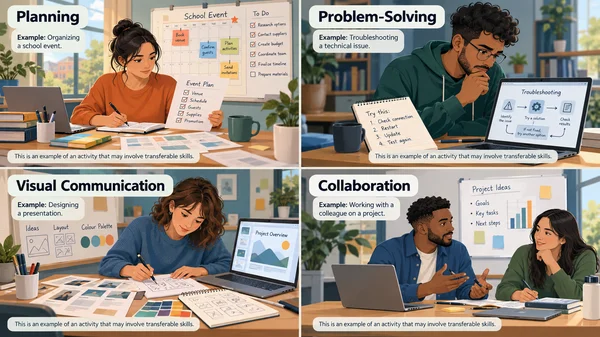 Examples connecting personal interests and useful skills